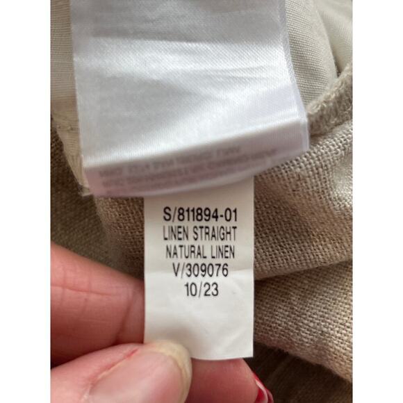 Old Navy XXL Natural Linen Blend Straight High Rise Pockets Pants NEW Summer - Picture 6 of 8